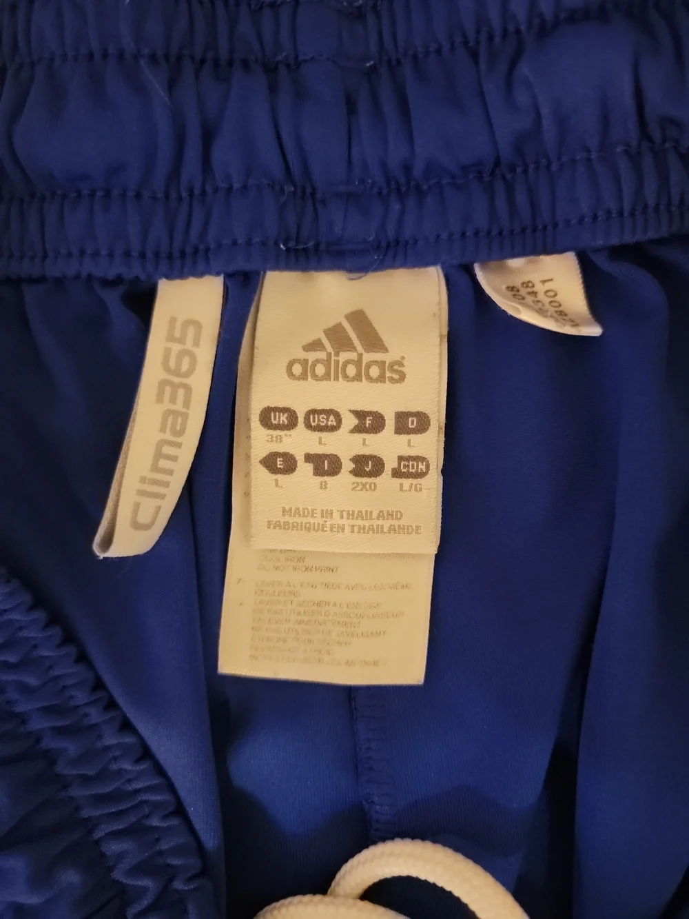 Adidas Vtg Youth Soccer Shorts Boys Girls Blue White Clima365 Kids Size L EUC